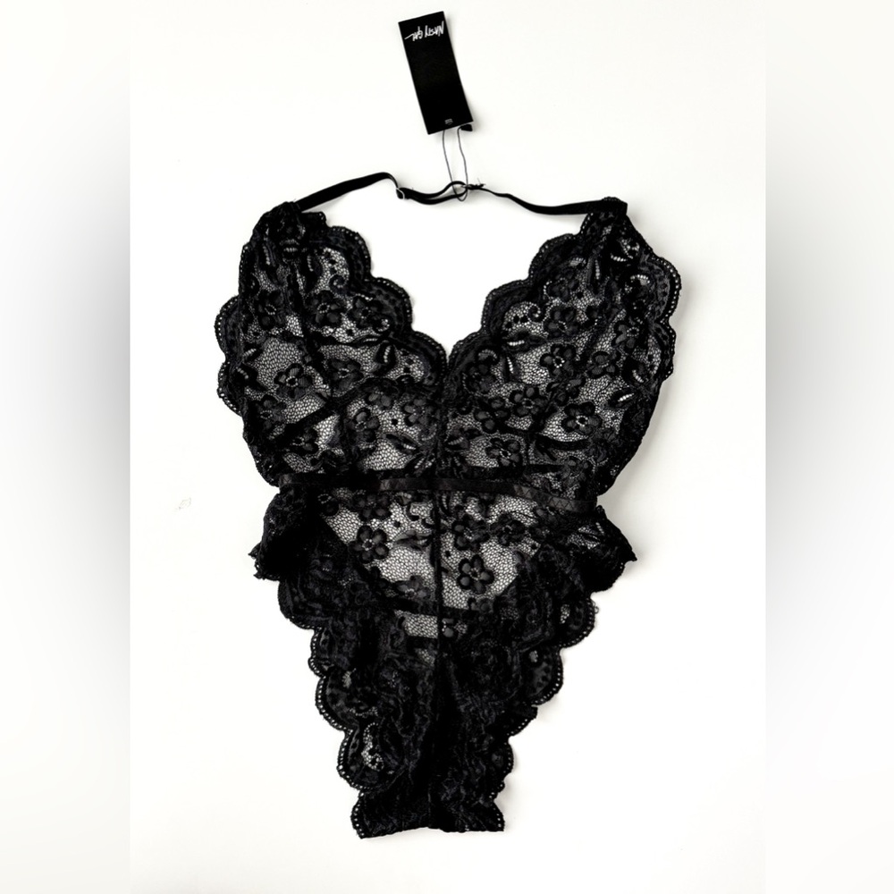Nasty Gal Black Lace Bodysuit